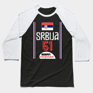 Boban Marjanovic Retro Serbia Euro Basketball Fan Art Baseball T-Shirt